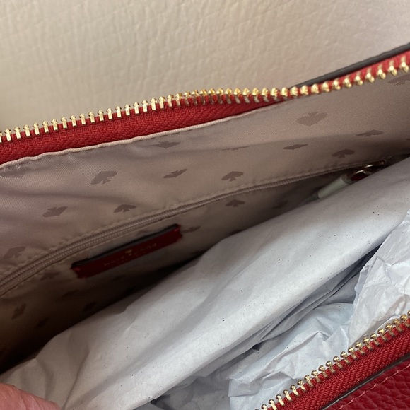 Kate Spade ♠️ New York Zippy Pebbled Leather Shoulder Bag, Red Curran K8140, NWT - Picture 9 of 16